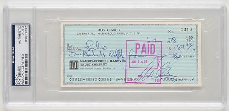Lot #210 Roy DeMeo Check - Image 1
