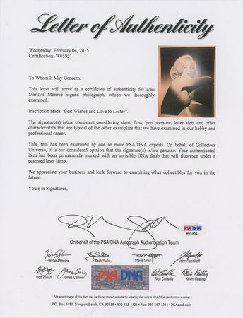 Lot #776 Marilyn Monroe: Marvelous Marilyn portrait, inscribed with 