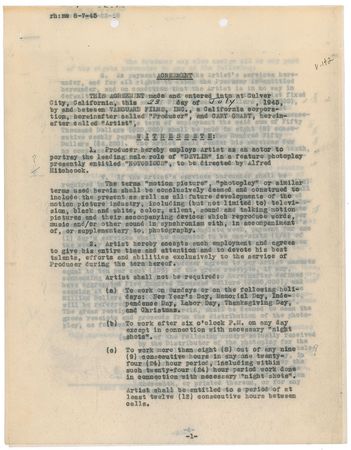 Lot #841 Cary Grant: Cary Grant signs on for 