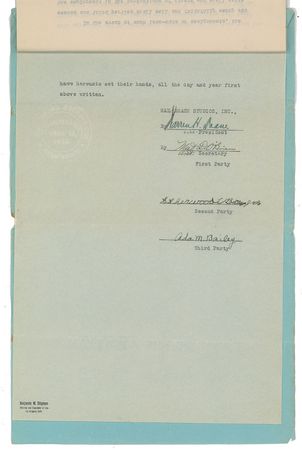 Lot #892 Our Gang: Sherwood Bailey Signed Document - Image 1