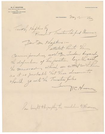 Lot #28 Herbert Hoover: Scarce handwritten Hoover
