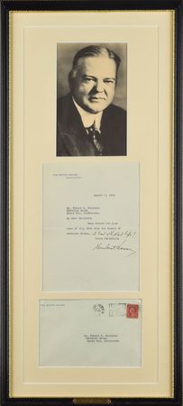Lot #26 Herbert Hoover Typed Letter Signed
