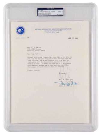 Lot #4312 Neil Armstrong and Buzz Aldrin Typed Letter Signed - Image 1