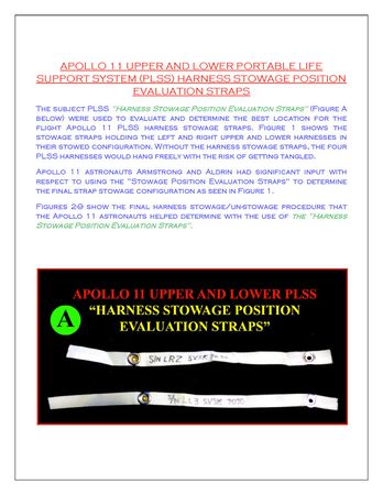 Lot #4329  Apollo 11 Upper and Lower PLSS Harness Stowage Position Evaluation Straps - Image 3