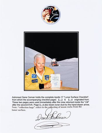 Lot #4414  Apollo 17 Flown Lunar Surface Checklist - Image 3