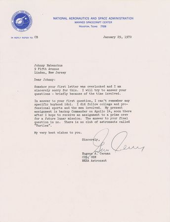 Lot #4578 Gene Cernan Signed Letter and Photograph - Image 3