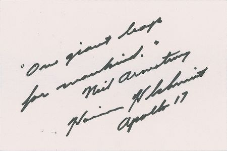 Lot #4585 Harrison Schmitt Handwritten Quote and Signed Photograph - Image 2