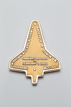 Lot #4629  STS-107 Unflown Gold Robbins Medal - Image 2
