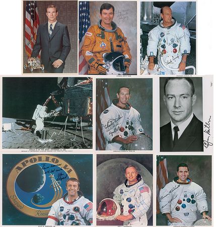 Lot #4252  Moonwalkers Group of (9) Signed Photographs - Image 1
