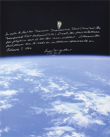 Lot #4620 Bruce McCandless Signed Photograph - Image 1