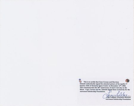 Lot #4420 Gene Cernan and Harrison Schmitt Signed Photograph - Image 2