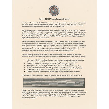 Lot #4401 Dave Scott's Flown Apollo 15 CSM Lunar Landmark Maps Book - Image 7