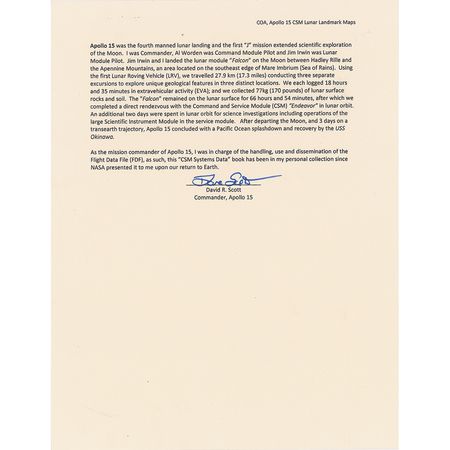 Lot #4401 Dave Scott's Flown Apollo 15 CSM Lunar Landmark Maps Book - Image 5