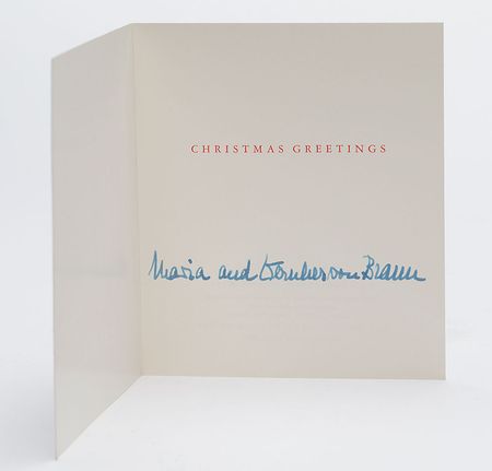 Lot #4041 Wernher von Braun Signed Christmas Card - Image 1