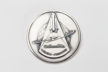 Lot #4621 Edgar Mitchell's STS-1 Unflown Robbins Medal - Image 1