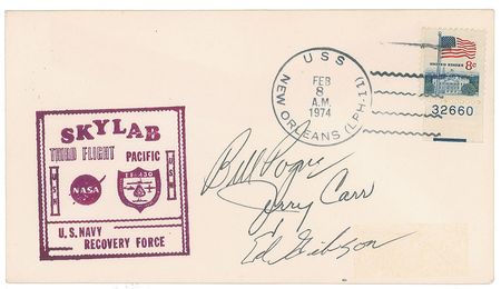 Lot #4600  Skylab 4 Signed Photograph and Cover - Image 2