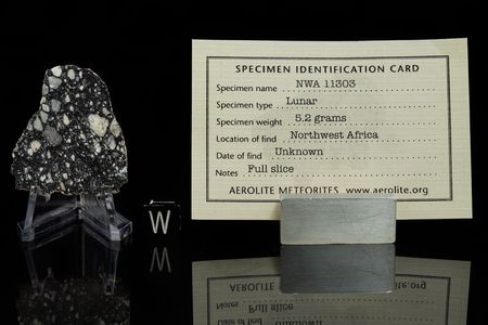 Lot #4006  NWA 11303 Lunar Meteorite Slice - Image 2