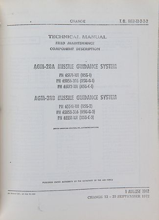 Lot #4036  AGM-28 Hound Dog Missile Guidance System Technical Manual - Image 3