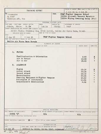 Lot #4307 Buzz Aldrin's Air Force Military Records - Image 9