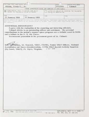 Lot #4307 Buzz Aldrin's Air Force Military Records - Image 11