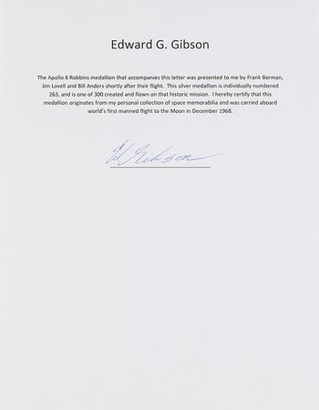 Lot #4278 Ed Gibson's Apollo 8 Flown Robbins Medal - Image 4