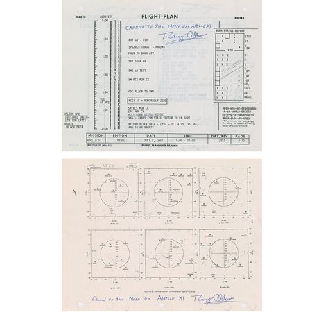 Lot #4311 Buzz Aldrin's Apollo 11 Flown Star Chart and Flight Plan Page - Image 5