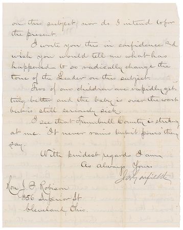 Lot #152 James A. Garfield: On the 'Salary Grab Act' of 1873 - Image 2