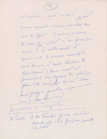 Lot #41 John F. Kennedy Handwritten Notes: