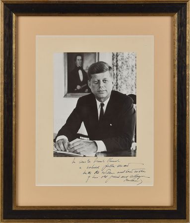 Lot #62 John F. Kennedy Signed Photograph by Alfred Eisenstaedt: Brilliant JFK portrait inscribed to the chair of the Church Committee - Image 1