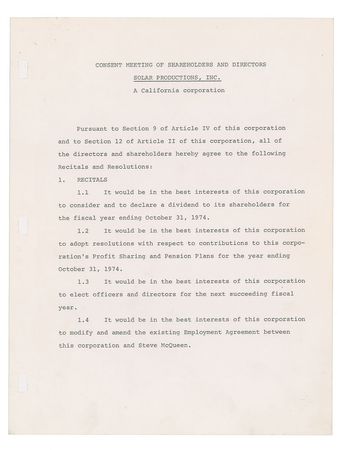 Lot #684 Steve McQueen Signed Document - Image 2