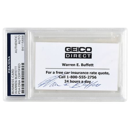 Lot #314. Warren Buffett Business Card