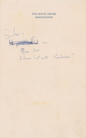Lot #53 Jacqueline Kennedy Group of (5) Autograph Notes and Letters: Jackie on the Peace Corps logo, arts funding, and the sale of an unapproved picture - Image 4