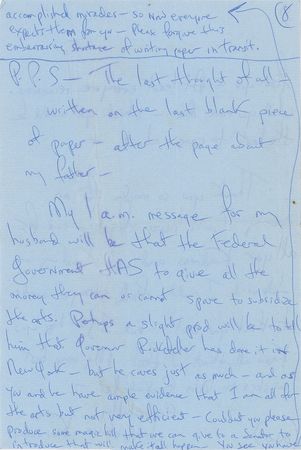 Lot #53 Jacqueline Kennedy Group of (5) Autograph Notes and Letters: Jackie on the Peace Corps logo, arts funding, and the sale of an unapproved picture - Image 6