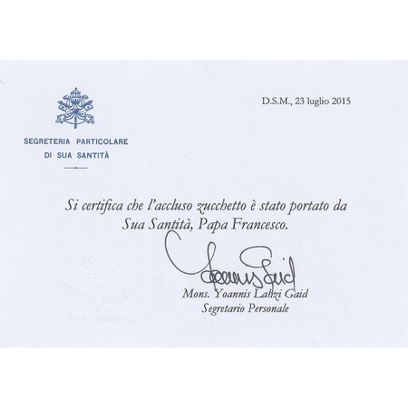 Lot #283 Pope Francis: Pope Francis's white zucchetto skullcap - Image 2