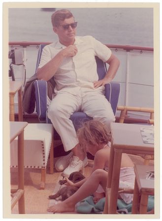 Lot #102 John F. Kennedy and Caroline Kennedy Original Photograph by Cecil W. Stoughton Photograph - Image 1