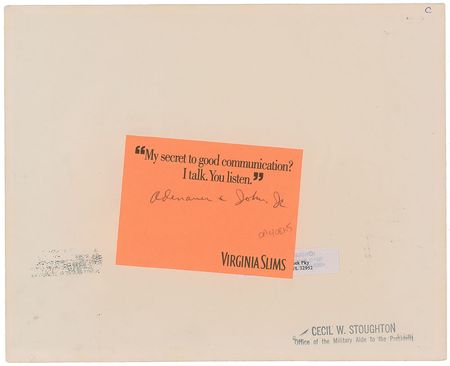 Lot #65 John F. Kennedy, JFK Jr. and Konrad Adenauer Original Photograph by Cecil W. Stoughton Photograph - Image 2