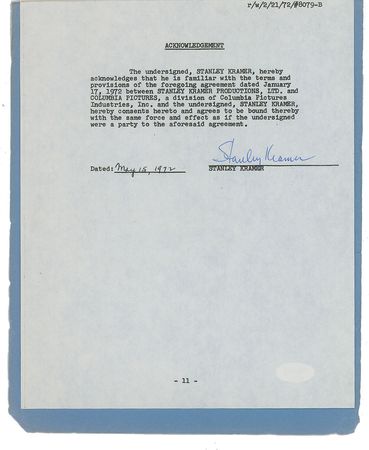 Lot #734 Stanley Kramer - Image 1