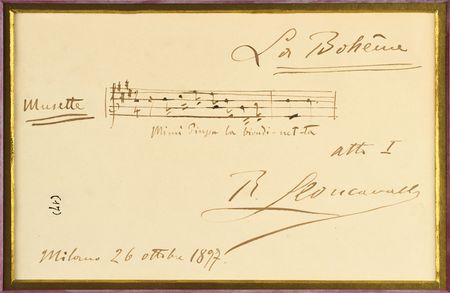 Lot #591 Ruggero Leoncavallo Signed Musical Quote - Image 2