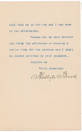 Lot #625 Phillips Brooks Typed Letter Signed - Image 2