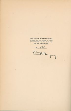 Lot #551 Ernest Hemingway: Sought-after limited edition of A Farewell to Arms - Image 1