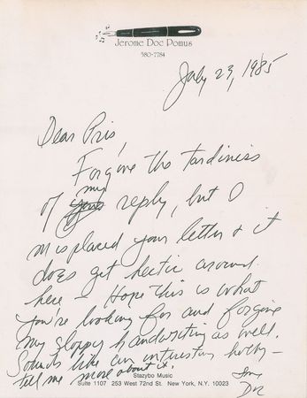 Lot #631 Doc Pomus - Image 1
