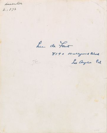 Lot #323 Lee de Forest Signed Photograph - Image 2