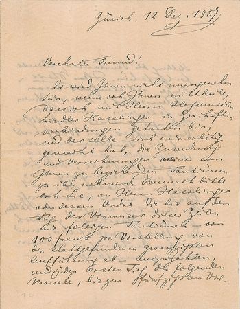 Lot #606 Richard Wagner: On royalties for his operas 'Tannhäuser' and 'Lohengrin' - Image 1
