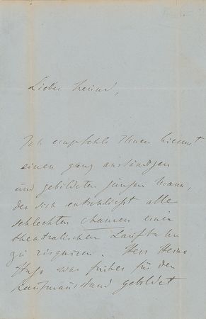 Lot #592 Franz Liszt: Vouching for a young baritone 