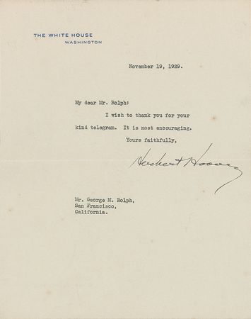 Lot #197 Herbert Hoover Typed Letter Signed - Image 1