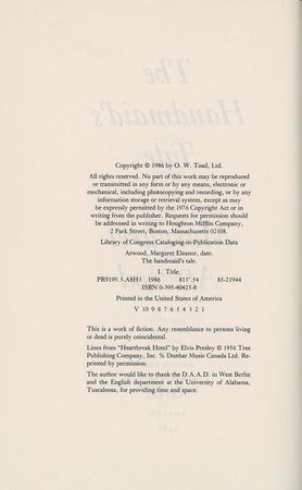 Lot #560 Margaret Atwood Book - Image 2