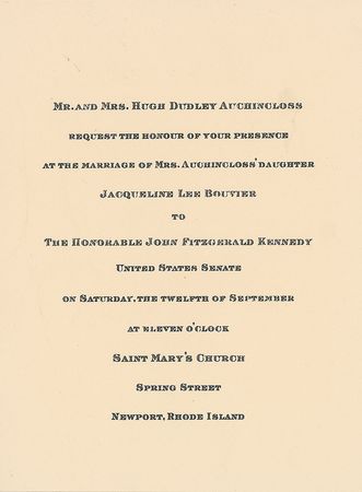 Lot #37 John and Jacqueline Kennedy Wedding