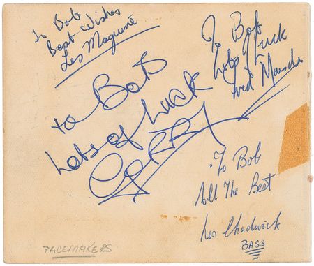 Lot #646 The Hollies and Gerry and the Pacemakers Signatures - Image 1
