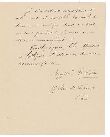 Lot #529 Auguste Rodin Signed Letter - Image 2