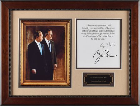Lot #166 George and George W. Bush Souvenir Typescript - Image 1